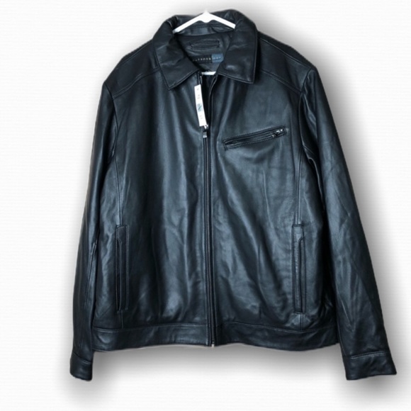 Harbour One Other - Harbour One Mens Black Leather Jacket L